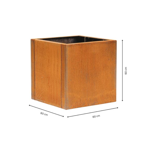 GrillSymbol Corten Steel Planter Clara XL, 60x60x60 cm