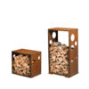 GrillSymbol Corten Steel Firewood Rack WoodStock Set of 2