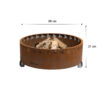 GrillSymbol Corten Steel Fire Pit Legend, ø 88 cm