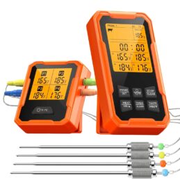 GrillSymbol Wireless Meat Thermometer, With 4 Probes