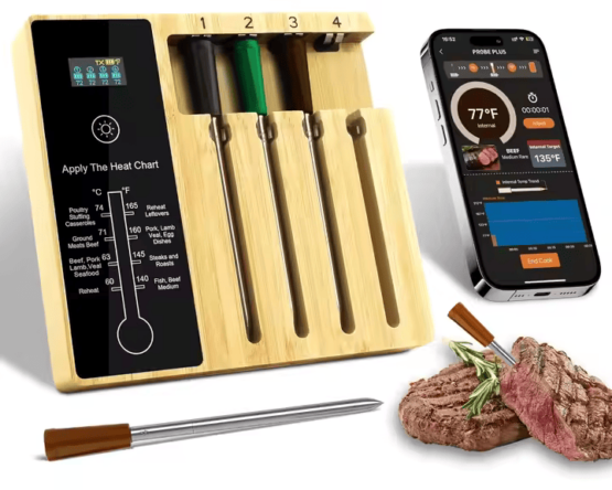 GrillSymbol Smart Wireless Meat Thermometer, With 2 Probes