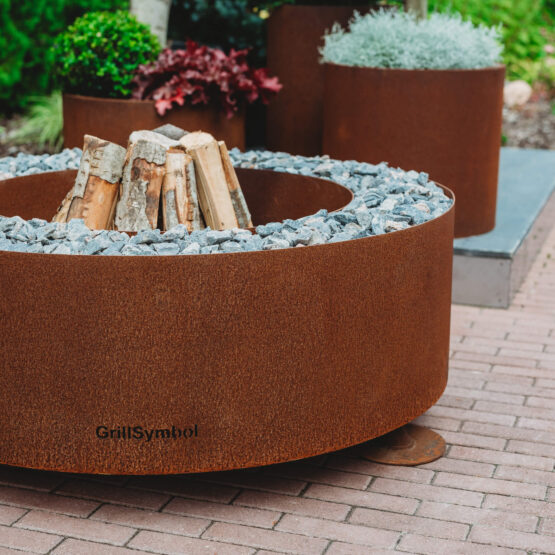 GrillSymbol Corten Steel Fire Pit Luna + GIFTS