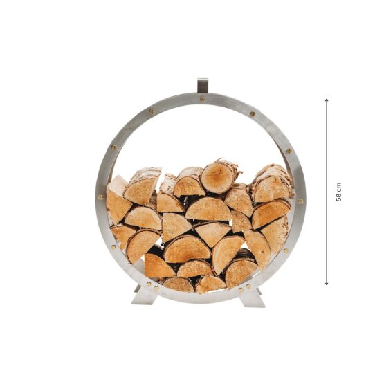 GrillSymbol Stainless Steel Firewood Basket Hugo, ø 58 cm