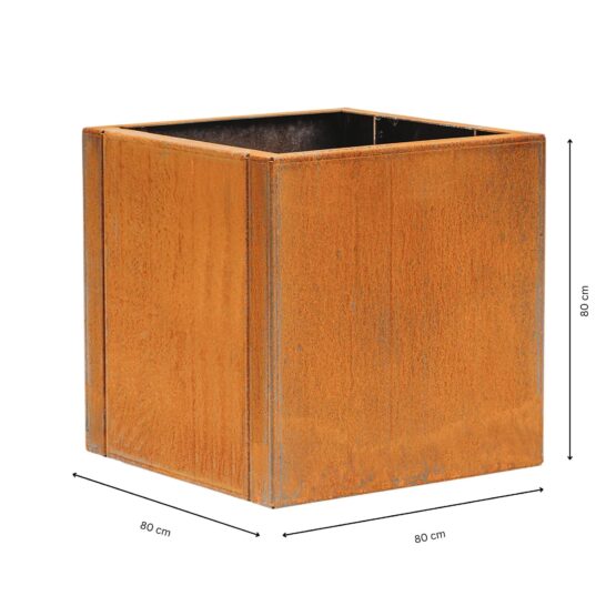 GrillSymbol Corten Steel Planter Clara XXL, 80x80x80 cm GrillSymbol Corten Steel Planter Clara XXL, 80x80x80 cm