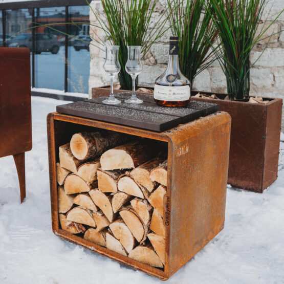 GrillSymbol Corten Steel Firewood Rack Enzo Rack-S GrillSymbol Corten Steel Firewood Rack Enzo Rack-S