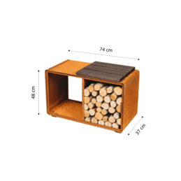 GrillSymbol Corten Steel Firewood Rack Enzo Rack-M GrillSymbol Corten Steel Firewood Rack Enzo Rack-M