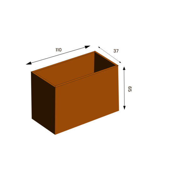GrillSymbol Corten Steel Planter Lilly Modular, 110x37x65 cm