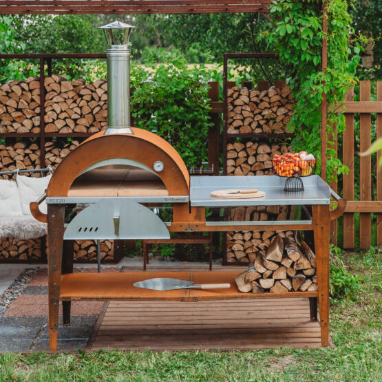 GrillSymbol Wood Fired Pizza Oven with Stand and Side Table Pizzo-XL-Set GrillSymbol Wood Fired Pizza Oven with Stand and Side Table Pizzo-XL-Set