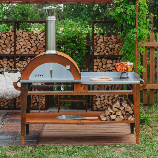 GrillSymbol Wood Fired Pizza Oven with Stand and Side Table Pizzo-XL-Set GrillSymbol Wood Fired Pizza Oven with Stand and Side Table Pizzo-XL-Set