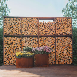 GrillSymbol Corten Steel Firewood Rack WALL-XL 237*74*170 cm GrillSymbol Corten Steel Firewood Rack WALL-XL 237*74*170 cm