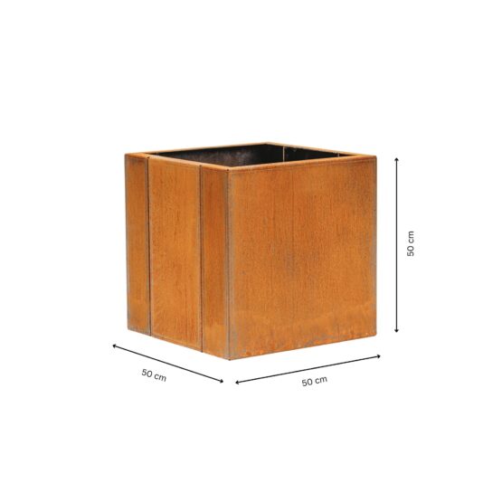 GrillSymbol Corten Steel Planter Clara L, 50x50x50 cm GrillSymbol Corten Steel Planter Clara L, 50x50x50 cm
