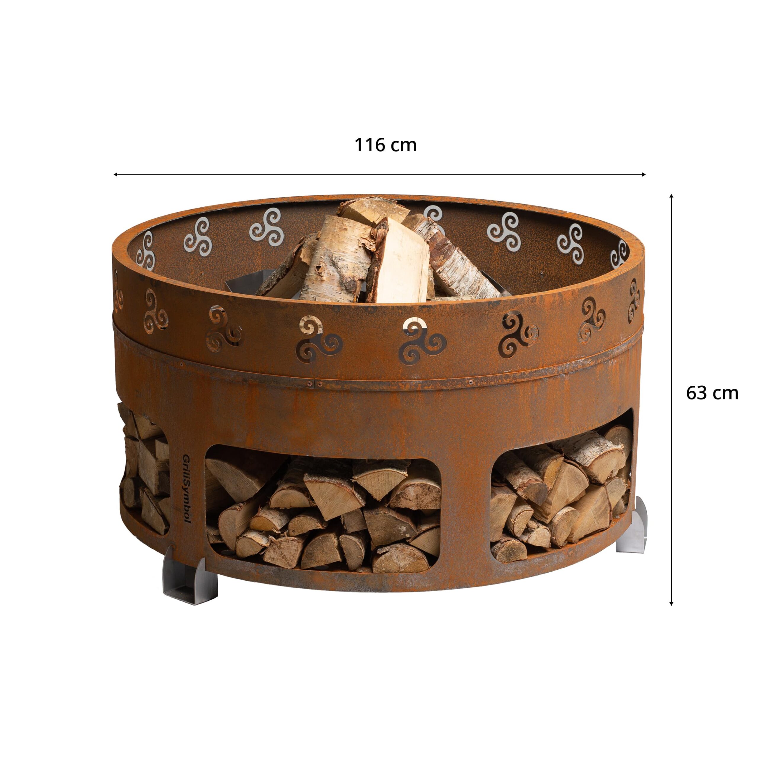 GrillSymbol Corten Steel Fire Pit Antigo, ø 116 cm GrillSymbol Corten Steel Fire Pit Antigo, ø 116 cm