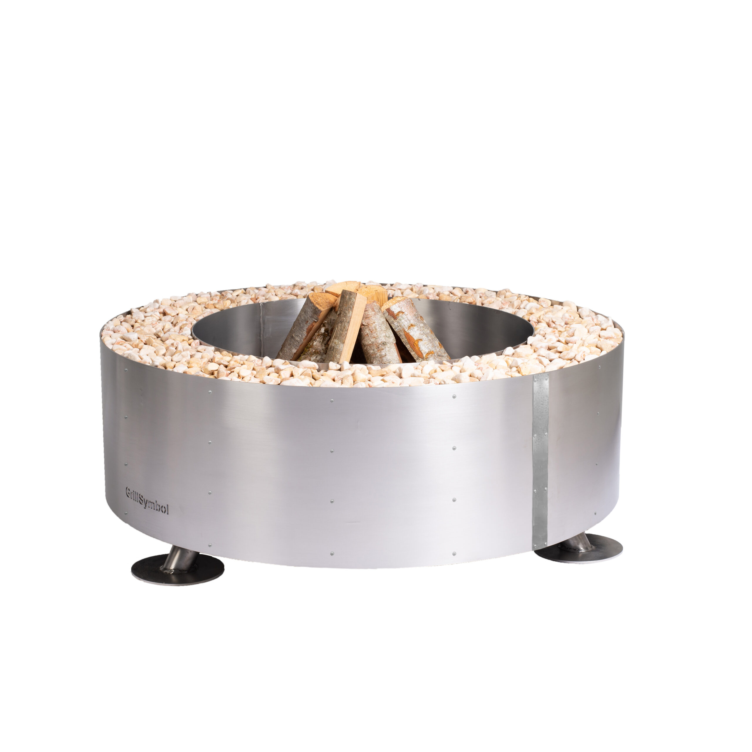 GrillSymbol Stainless Steel Fire Pit Luna Silver GrillSymbol Stainless Steel Fire Pit Luna Silver
