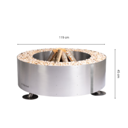 GrillSymbol Stainless Steel Fire Pit Luna Silver